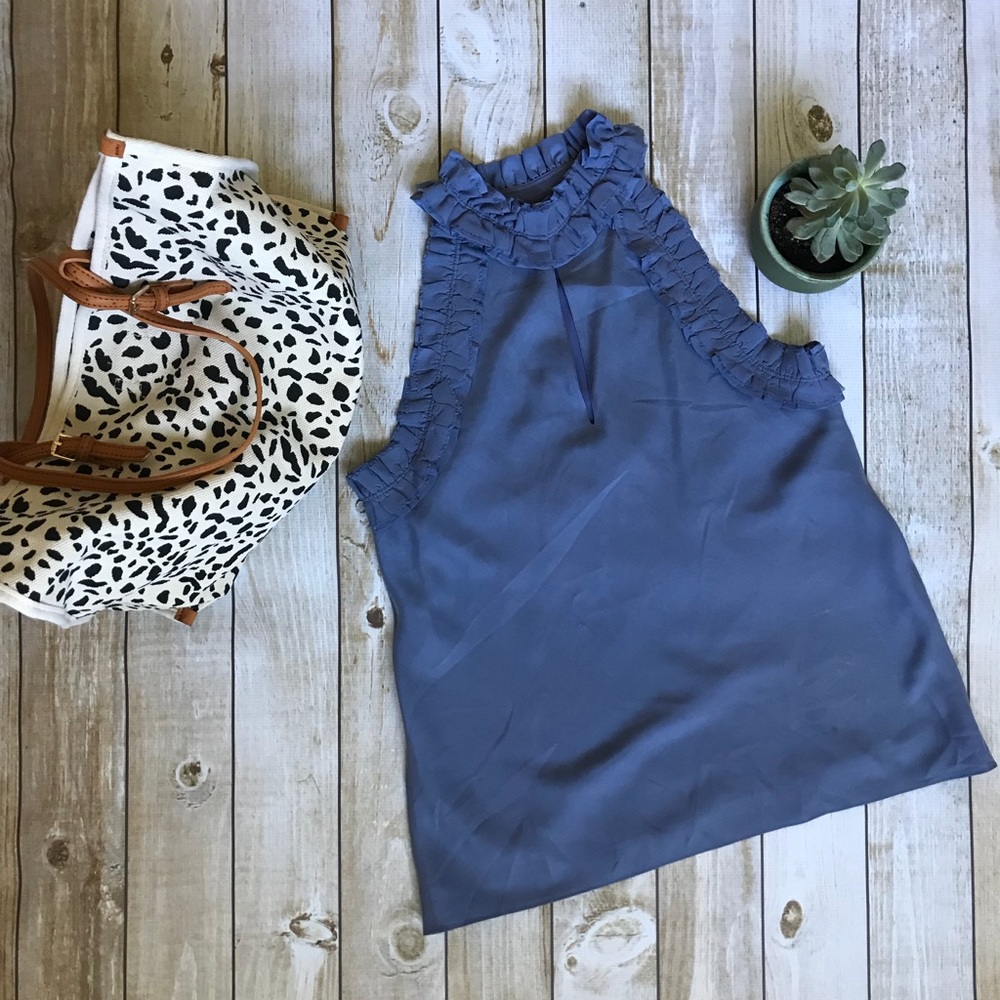 Banana Republic SILK Ruffle Blouse S